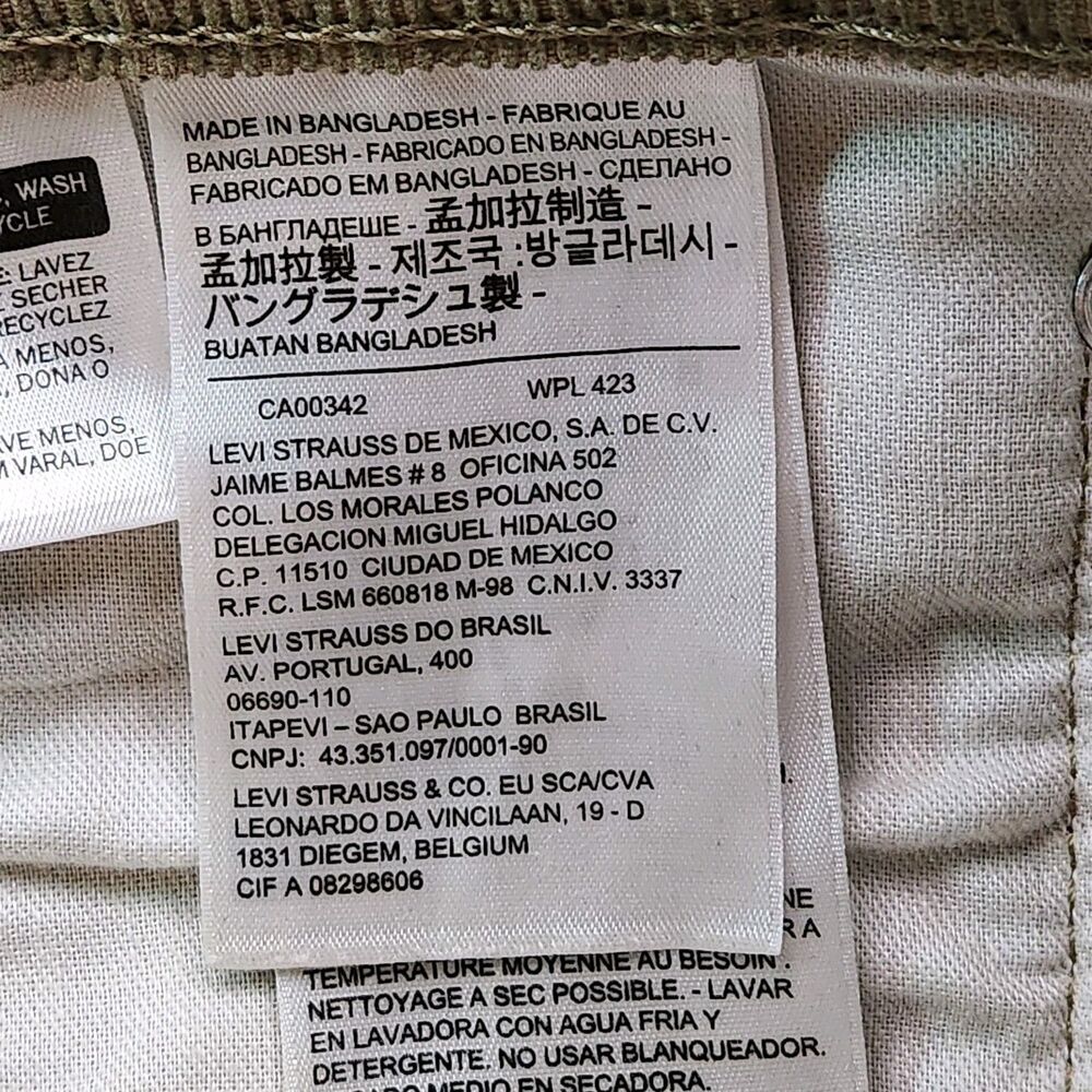 Levi's‎ 502 Corduroy Pants Men's 34x30 Brown Tapered Cotton Stretch Flat Casual - Picture 5 of 7